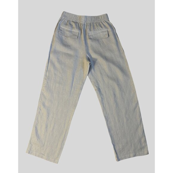 Zara Womens Pants 100% Linen Slacks Beige Sz XS Elastic Waist Bohemian pants - Picture 11 of 12